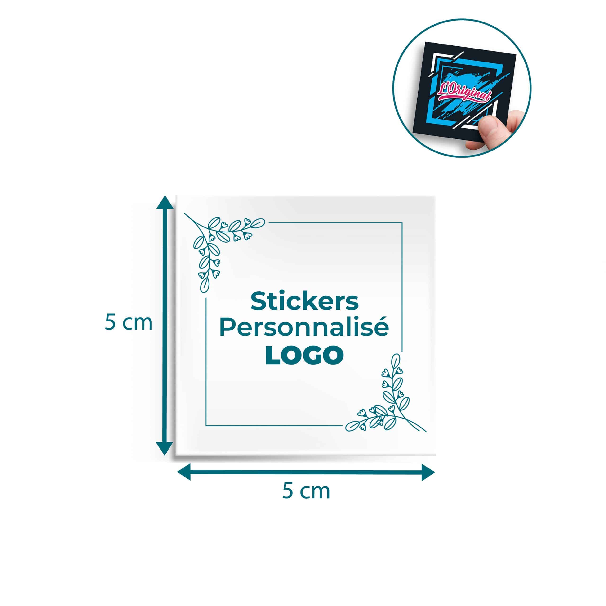 Sticker personnalisable carré 5 x 5 cm